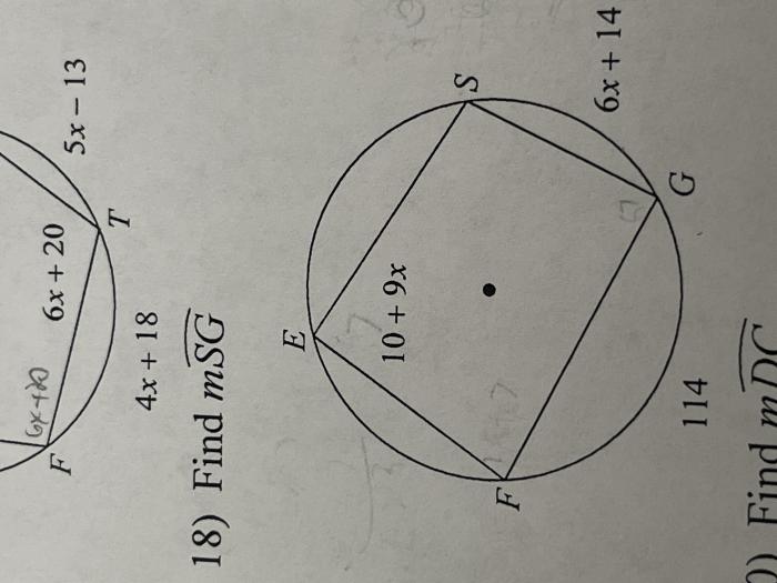 Find the measure of arc df